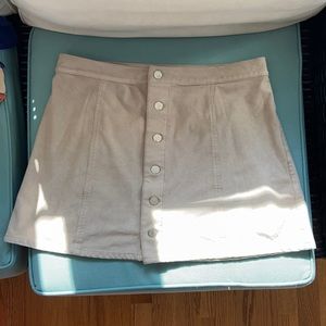 Express Button Front Khaki Mini Skirt